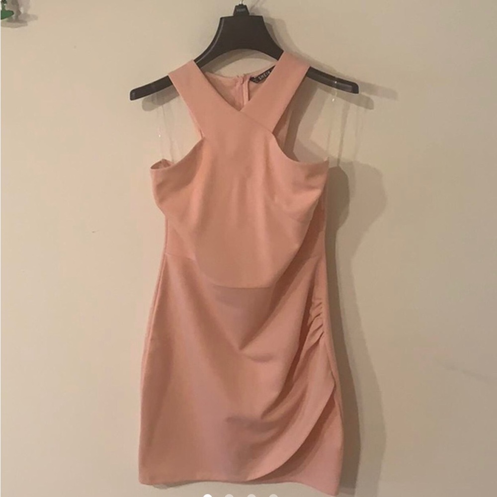 Blush halter dress